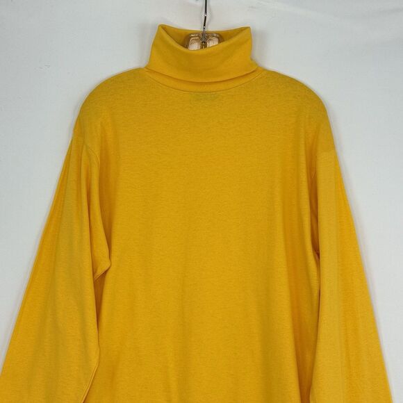 Medalist Made in USA Yellow Cotton Turtleneck Shirt Medium Vintage 90s - Picture 3 of 12